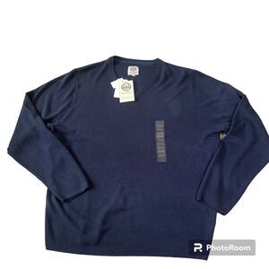 FIELD & STREAM Men's XXL NWT Blue V Neck :ong Sleeve Sweater Acrylic